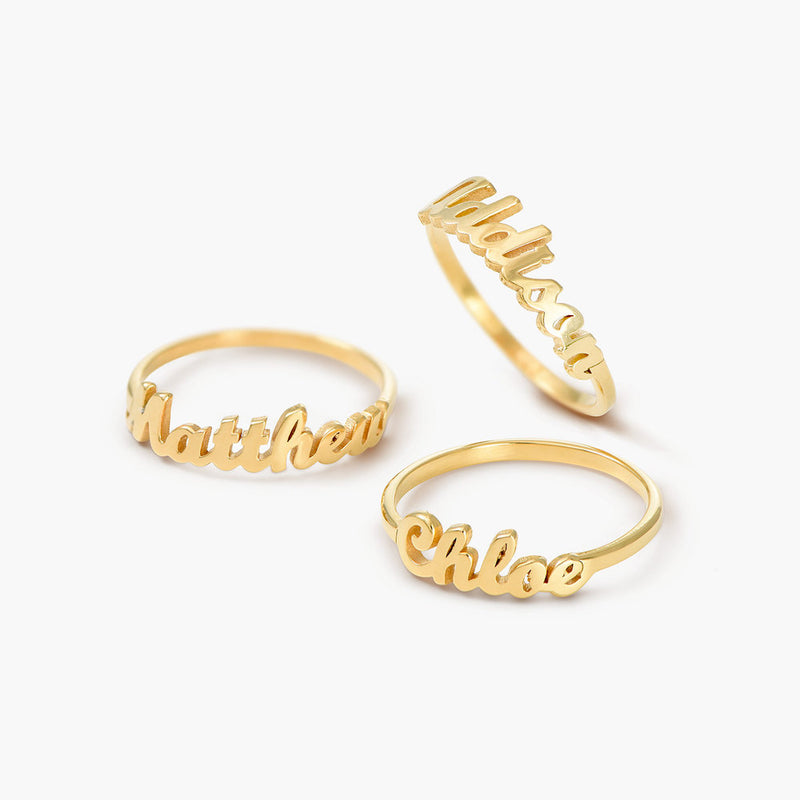 Customize Gold Name Ring – Zivi Fashion